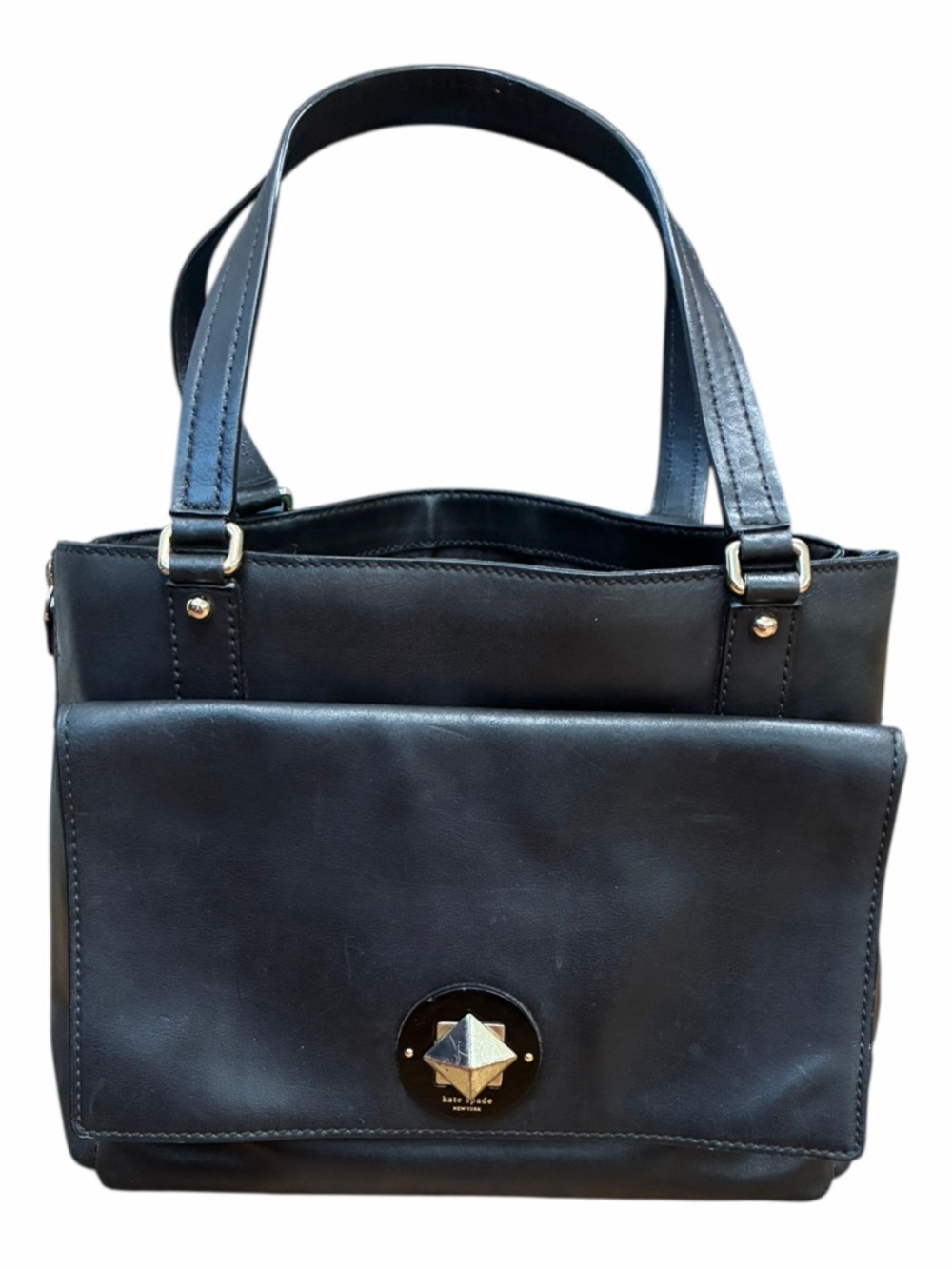 Kate Spade New York Varick Street Black Leather & Suede Austin Shoulder Bag